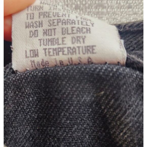 VTg 80s Fredericks of Hollywood Blue leopard Black Denim High Rise Jeans Sz 3 US - Picture 7 of 12